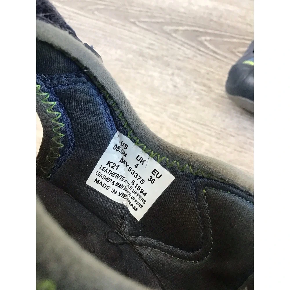 Merrell Youth Boys Hydro Sandals size 5 Navy Green waterproof slip On MY53375